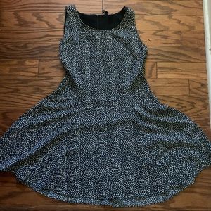 H&M | Fit & Flare Black & White Printed Dress